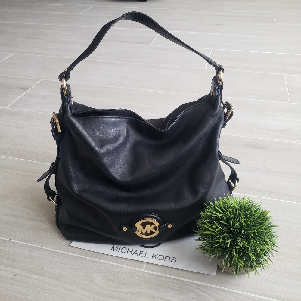 Michael Kors Black Leather Shoulder Bag